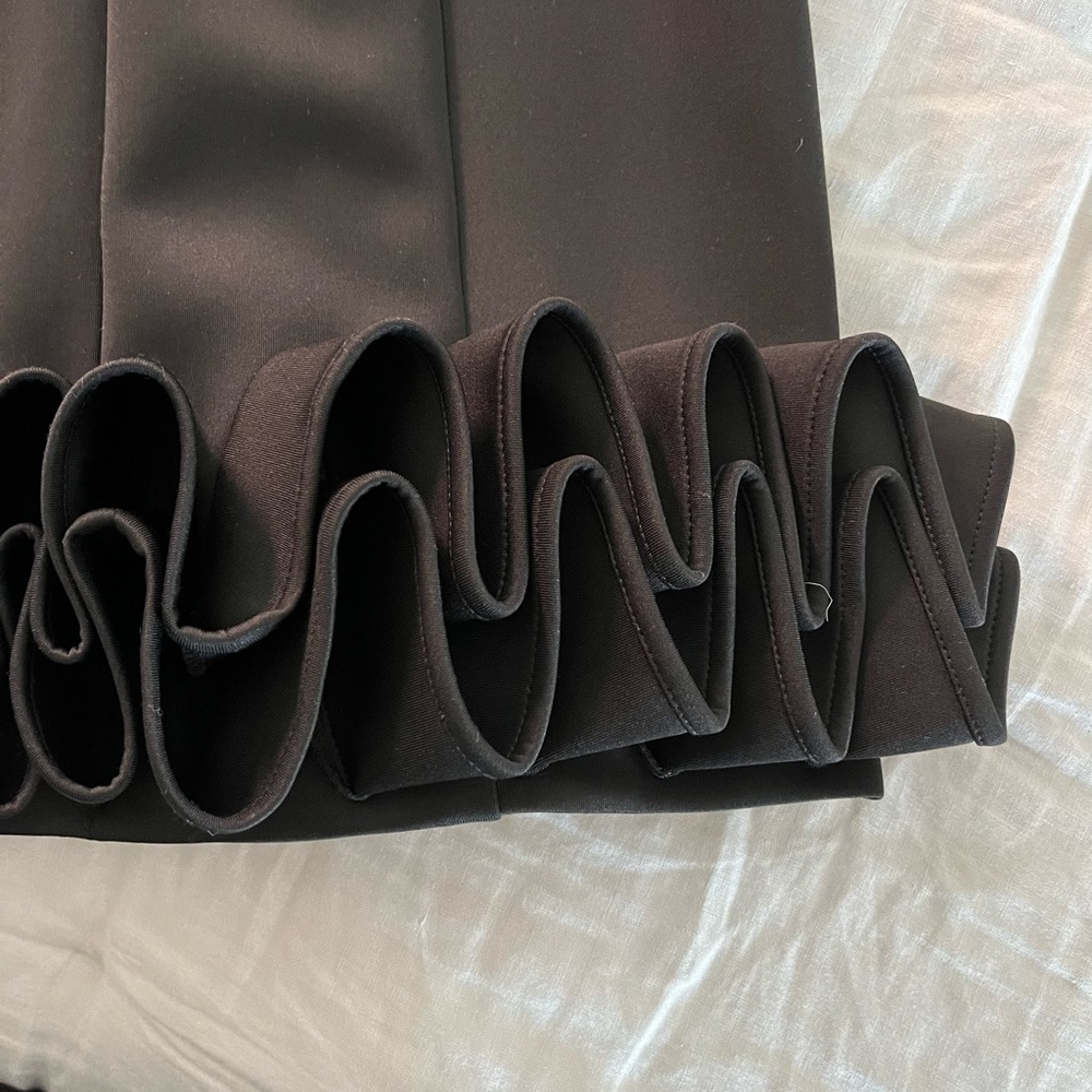 Nicole Miller Neoprene Black Ruffle Hem Dress - Picture 7 of 9